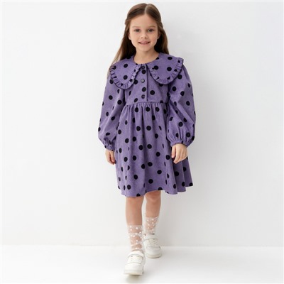 Платье детское вельветовое KAFTAN «Горошек», размер 28 (86-92 см)