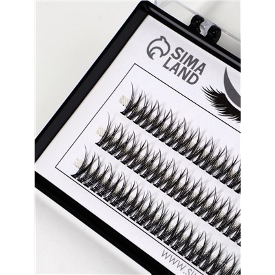 Набор накладных ресниц «Ласточкин хвост», пучки, 10 мм, толщина 0.1 мм, изгиб С, 12 D