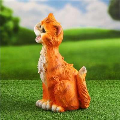 Садовая фигура из полистоуна «Забавный рыжий кот», 25×13×14.5 см