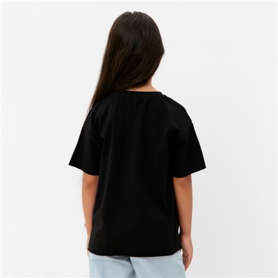 Футболка детская KAFTAN Basic line, размер 30 (98-104 см), чёрная