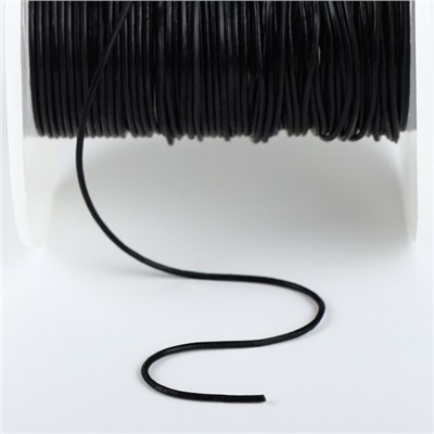 Нить для плетения, натуральная кожа, d=1 мм, 10±0.5 м, чёрная