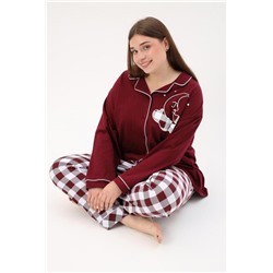 Пижама больших размеров Облако (Бордовый)