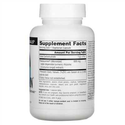 Source Naturals, Theracurmin, 600 мг, 60 вегетарианских капсул