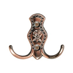 Крючок мебельный ТУНДРА TKd=023, двухрожковый, медь