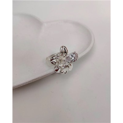 Кольцо с белым серебрением