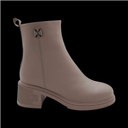 Ботинки из натуральной кожи на меху РА09-2 бежевые