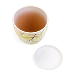 Горшок для цветов «Тропики », 2.5 л, d=18.5 см, h=16 см, с поддоном, керамика, белый