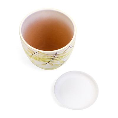 Горшок для цветов «Тропики », 2.5 л, d=18.5 см, h=16 см, с поддоном, керамика, белый