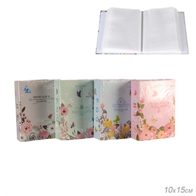 Фотоальбом 100 фото 10х15 Цветы / 9356 /уп 96/
