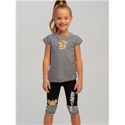 Комплект трикотажный для девочек: брюки (легинсы укороченные), фуфайка (футболка)