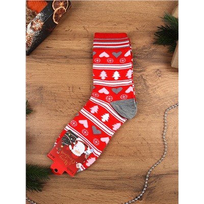 Носки р. 35-40 Новый год  / L827 /уп 10/300/ ОДНА ПАРА/ МАРКА