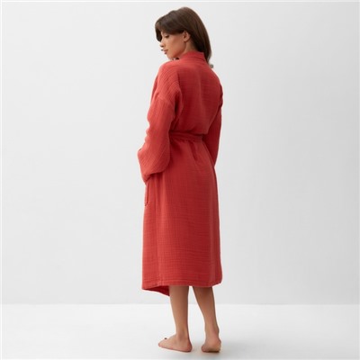 Халат женский муслиновый LoveLife, размер 42-44, хлопок, 4-сл, 235 г/м²