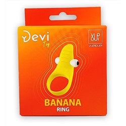 Желтое эрекционное виброкольцо Banana Ring
