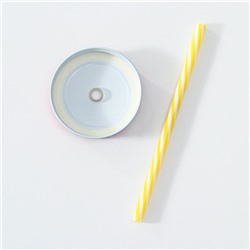 Банка с крышкой и трубочкой Доляна «Лама», 450 мл, 10×7.5×13 см, стекло, прозрачная, разноцветная