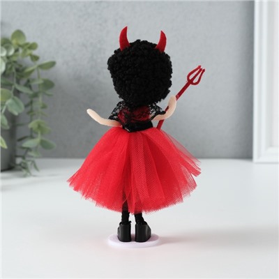 Интерьерная кукла текстильная «Девочка в костюме чертёнка», 4×5×13.5 см