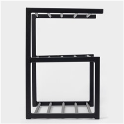 Обувница 3-х ярусная«Шестёрка», 59×31×46 см, чёрная