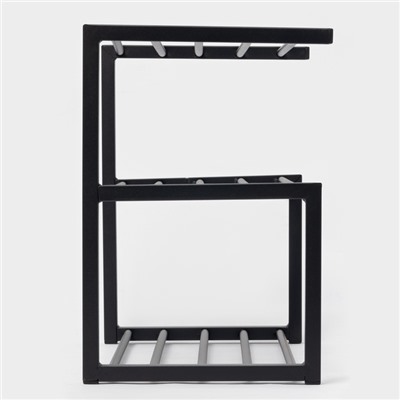 Обувница 3-х ярусная«Шестёрка», 59×31×46 см, чёрная