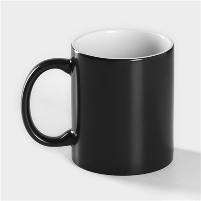 Кружка - хамелеон Доляна, 320 мл, керамика, чёрная