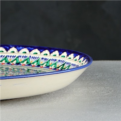 Ляган Риштанская Керамика «Узоры», 36 см, синий