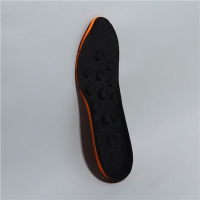 Стельки для обуви, универсальные, р-р RU до 48 (р-р Пр-ля до 47), 30 см, пара, чёрные, оранжевые