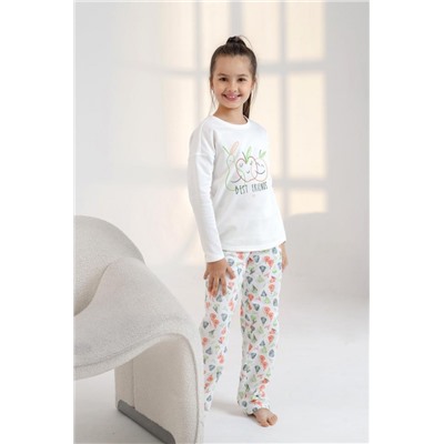 Пижама для девочки Дрема-4 (Молочный)