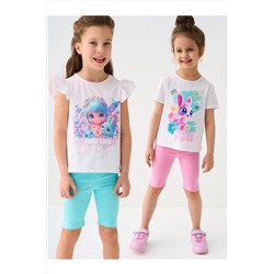 Брюки трикотажные для девочек (легинсы укороченные), 2 пары в комплекте PLAYTODAY, 1240261