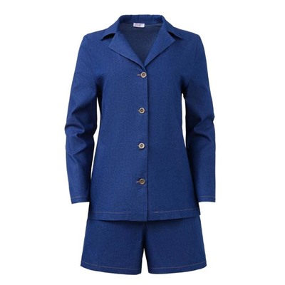 Костюм женский (жакет, шорты) MINAKU: Enjoy, синий, размер 50