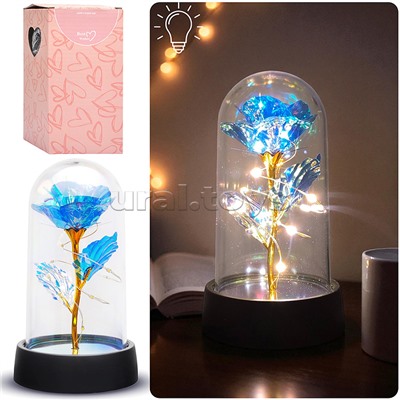 Светильник "Волшебный цветок" в коробке (синий)