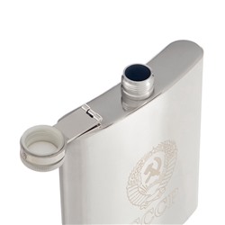 Фляжка для алкоголя "СССР", нержавеющая сталь, чехол, подарочная, 540 мл