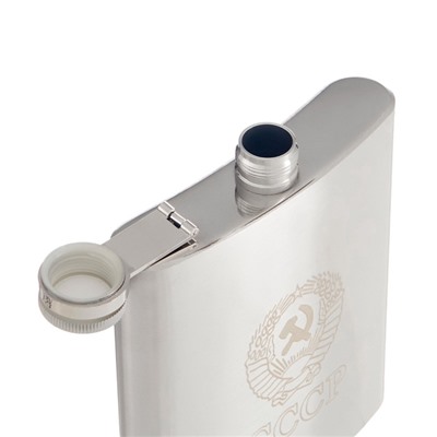 Фляжка для алкоголя "СССР", нержавеющая сталь, чехол, подарочная, 540 мл