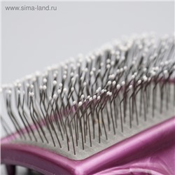 Щётка - пуходёрка мягкая с каплями, увеличенное кол-во зубцов, основание 68×48 мм, бордовая