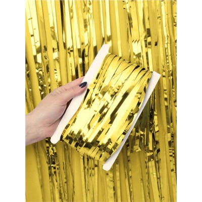 Дождь занавес 100x200 см золото / NGA-15 /уп 10/300/для фотозоны на клейкой ленте