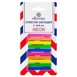 Набор самоклеящихся этикеток-закладок пластиковые полупрозрачные, 45x6 мм, 10x25 листов