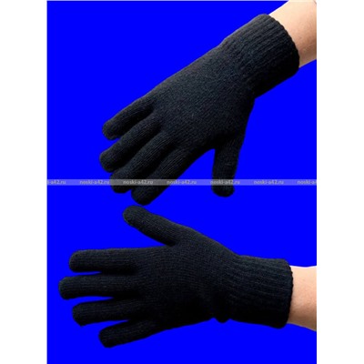 Перчатки женские, подростковые ЧЕРНЫЕ с начесом арт. А-17