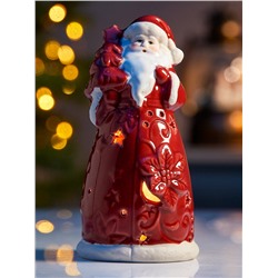 Светодиодная фигура «Дед Мороз», 13.8×6.8×7.5 см, 1 LED, керамика, от батареек LR44×3, тёплый белый свет