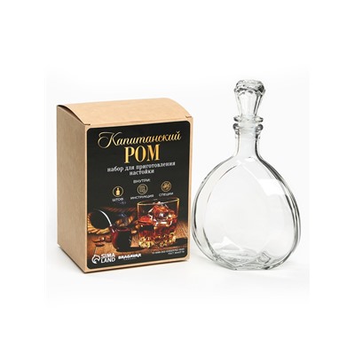 Подарочный набор для приготовления настойки «Капитанский ром»: набор трав и специй 17 г, штоф 500 мл., инструкция