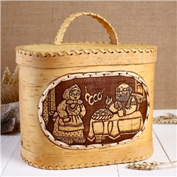 Хлебница с крышкой на 2 булки, 24×16×20 см