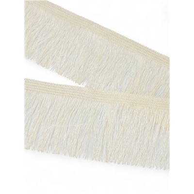 Тесьма декоративная «Бахрома» одинарная, 6.5 см, 20 м±0.5, молочная