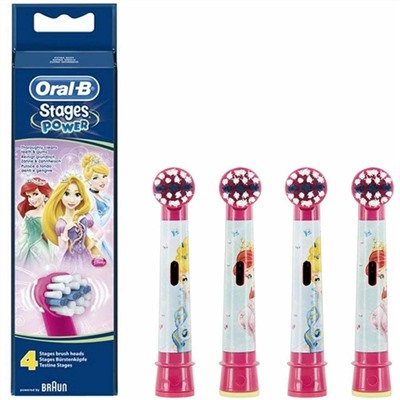 Насадки для ДЕТСКИХ электрических зубных щеток Oral-B Stages Kids Принцессы/ Снежные Принцессы (4 шт) (для девочек)
