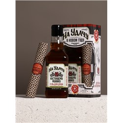 Подарочный набор новогодний «На удачу в Новом году»: гель для душа во флаконе виски 250 мл, аромат терпкого парфюма, платок в форме сигары