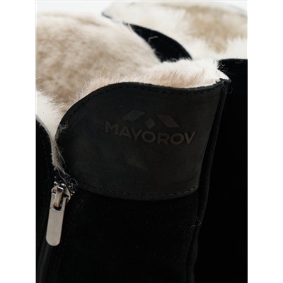 Полусапоги женские чёрные крейзи с замком на литой подошве