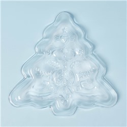 Блюдо «Новогоднее чудо. Ель», 22.2×21.2×2.7 см, стекло, прозрачное