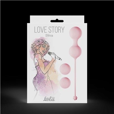 Набор розовых вагинальных шариков Love Story Diva