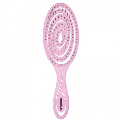 Solomeya Подвижная био-расческа для волос Розовая Detangling bio hair brush