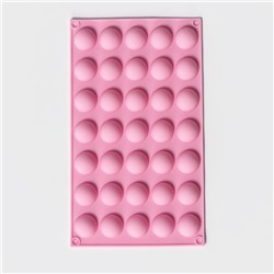 Форма для выпечки Доляна «Полусферы», силикон, 30×17.5 см, 35 ячеек (d=2.5), МИКС