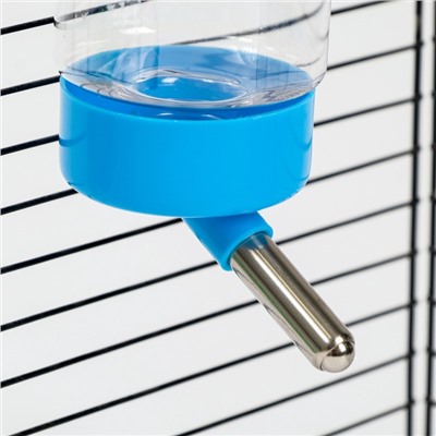 Поилка для клетки, 400 мл, 9×6×20 см, голубая