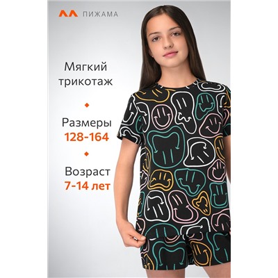 Хлопковая пижама для девочки с шортами Happyfox