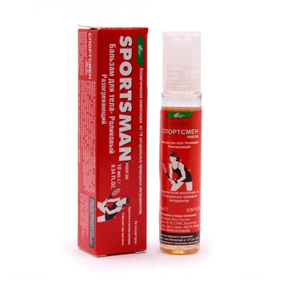 Бальзам для тела роликовый разогревающий Спортсмен Sportsman Ayurvedic Formulation 10 мл.