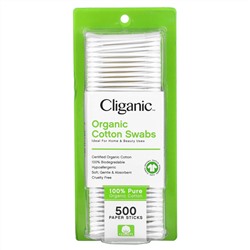 Cliganic, Organic Cotton Swabs,  500 Paper Sticks