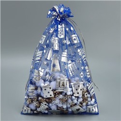 Мешочек подарочный новогодний органза «Зимние радости», 20×30 см ± 1.5 см